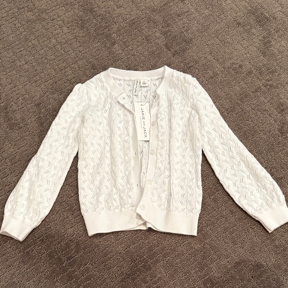 Janie and Jack White Cable Knit Cardigan - Picture 1 of 3